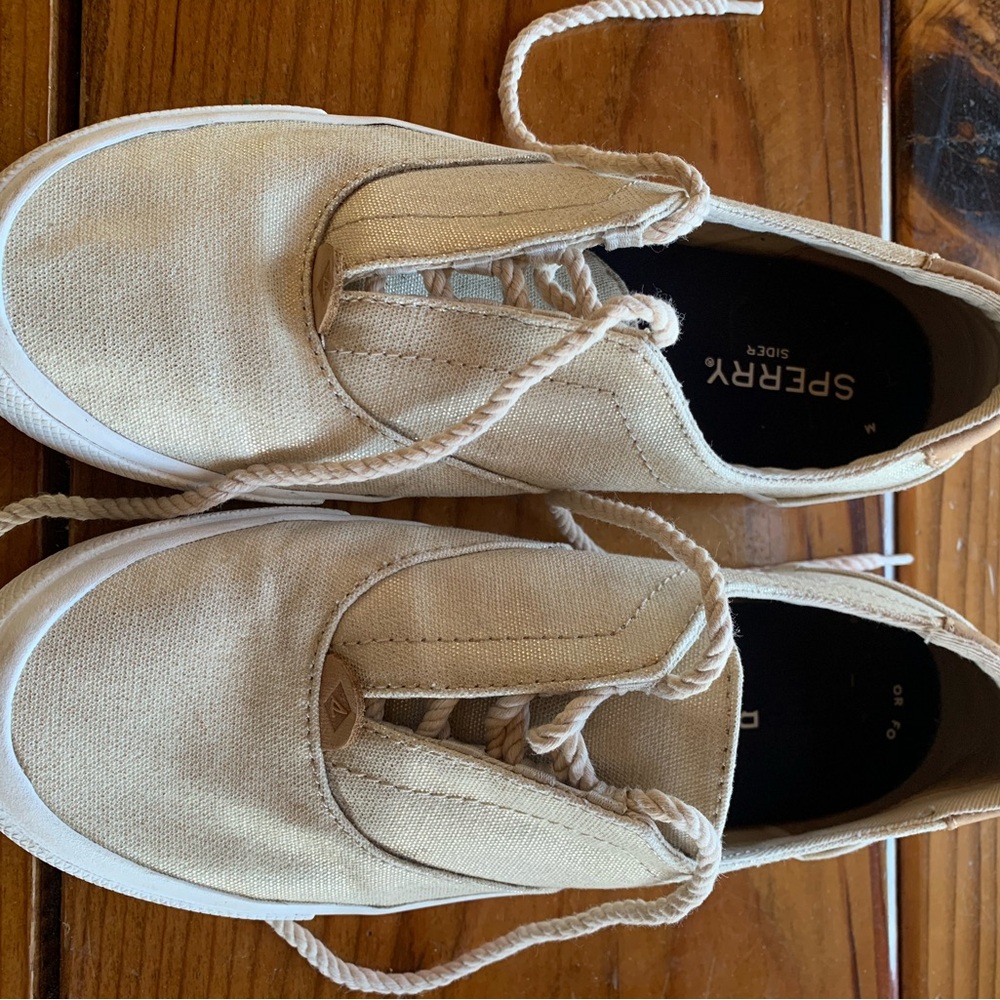Sperry Beige Canvas Sneakers